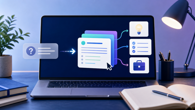 Alt text: A structured AI prompt turning a question into a clear work and study task